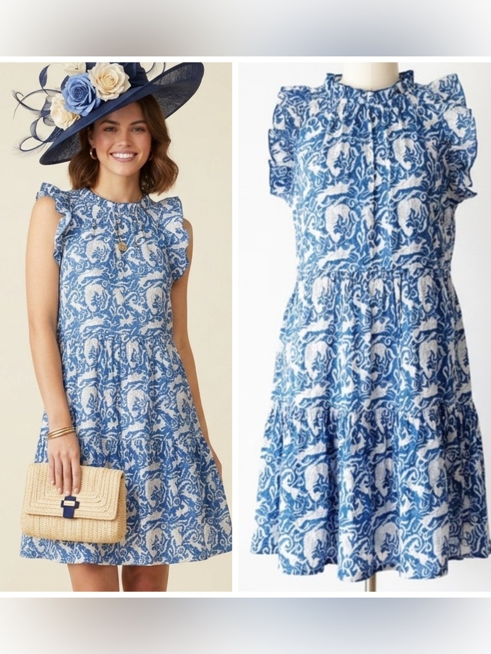 The Fox and the Mermaid Blue Calla Ruffle Dress Size M - Picture 13 of 13
